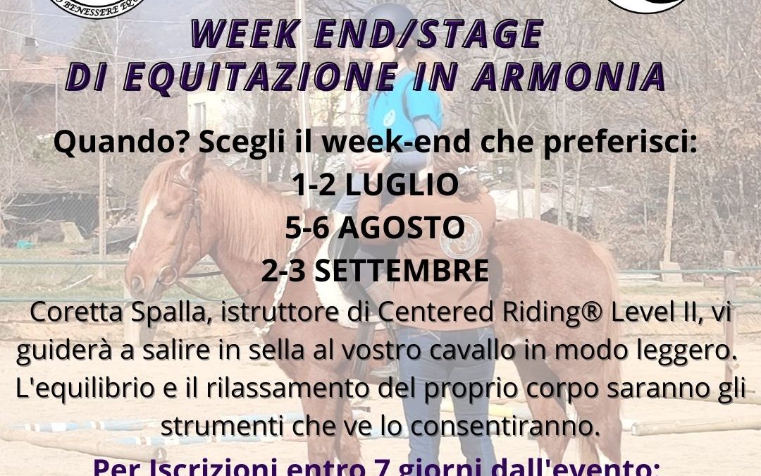 Week-end di Equitazione in Armonia